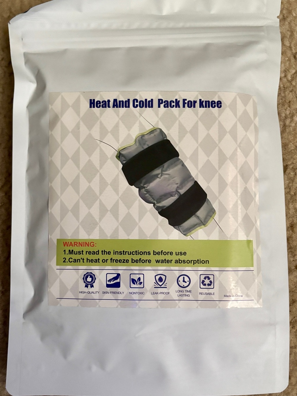 New Reusable Heat and Cold Knee Pack - Gray/Black {2}